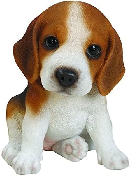 Figura cachorro Beagle sentado 6pulg marrón y blanco