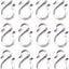12 Ganchos S Plástico Transparente 1.7"