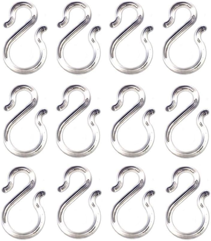 12 Ganchos S Plástico Transparente 1.7"