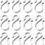 12 Ganchos S Plástico Transparente 1.7"