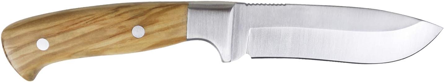 Cuchillo caza deportivo hoja 4pulg satinada virola acero