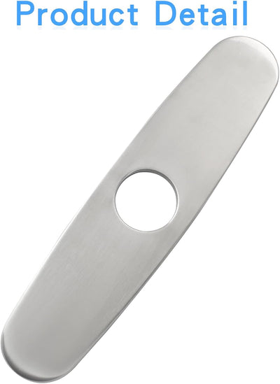 Placa grifo acero inox 10" baño cocina plateada