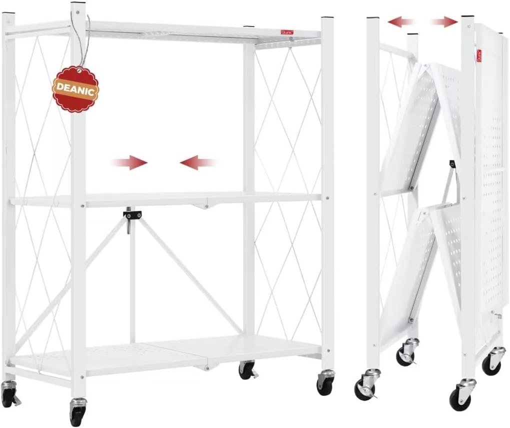 Estante plegable 3 niveles con ruedas para cocina