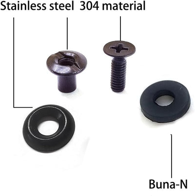 Tornillos Chicago negros acero inox 304 para fundas de cuero kydex