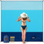 Manta playa secado rápido ligera suave 6.6x6.6pulg azul cielo