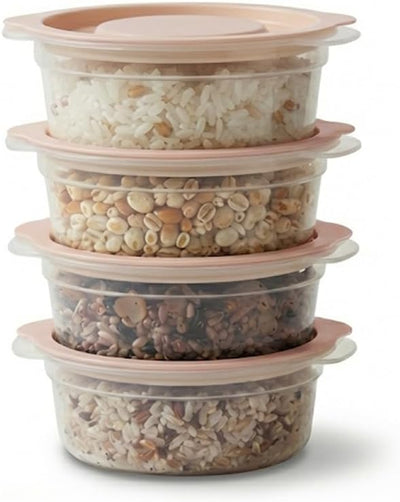 Recipiente almacenamiento arroz 14oz rosa set 4