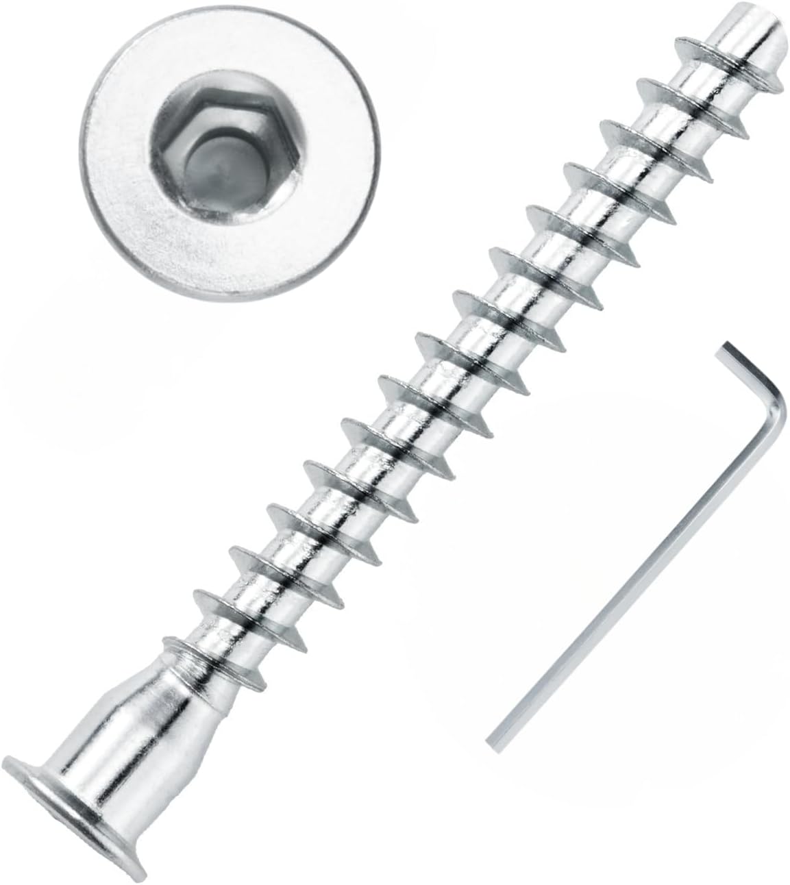Tornillos Confirmat M7x50mm 100pzas para muebles acero carbono