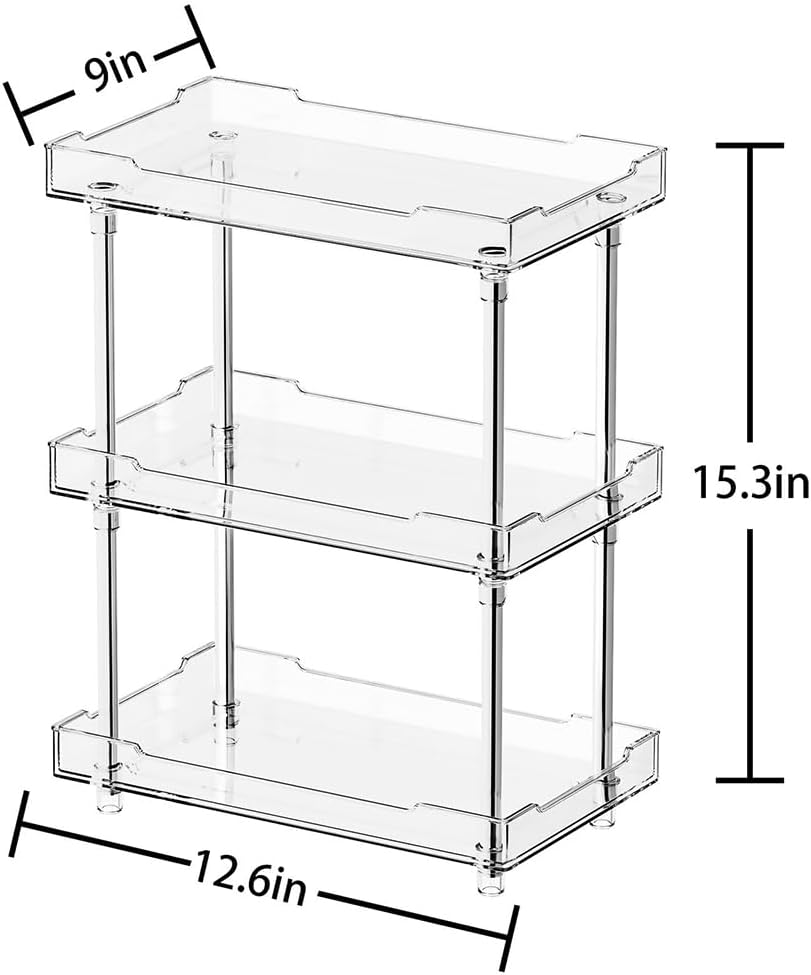 Organiz. baño 3 niveles acrílico transparente
