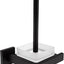 Set cepillo soporte inodoro pared metal vidrio negro