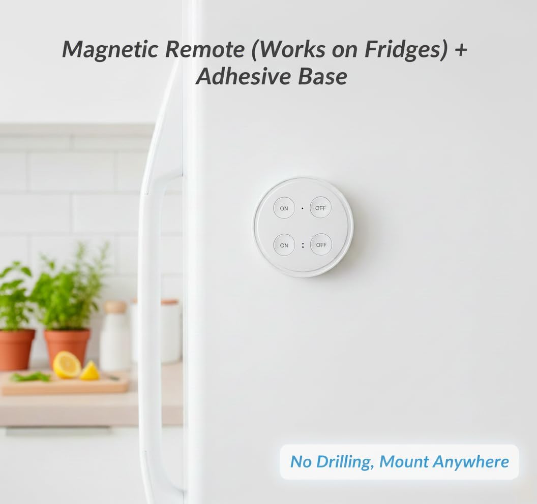Toma inalámbrica pack 2 base magnética pared 15a 100pies