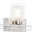 Lámpara pared baño pantalla cristal níquel cepillado 60w