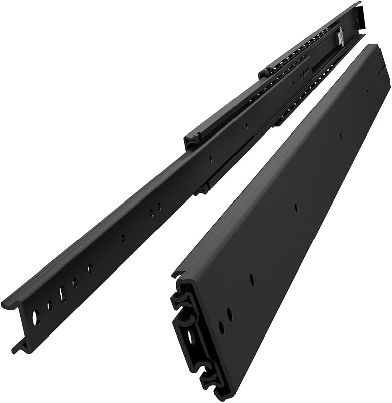 Corredera cajón acero negro 40" 3 pliegues
