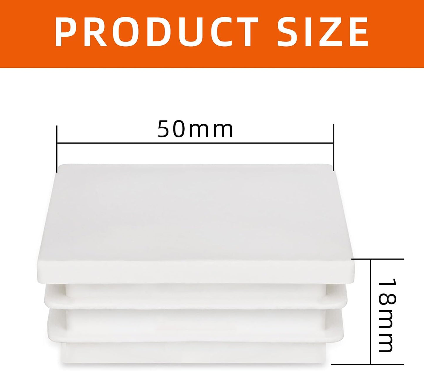 Tapón cuadrado plástico blanco 2pulg 10uds