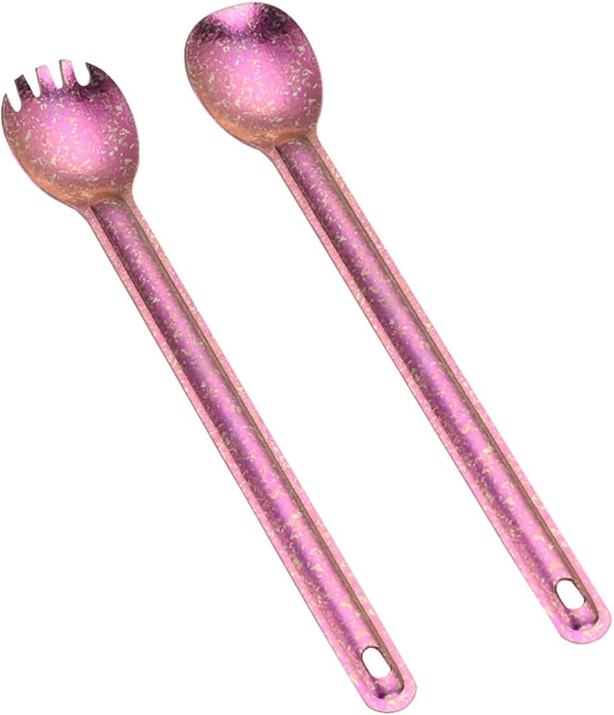 Set cubiertos camping acero titanio 8.6"