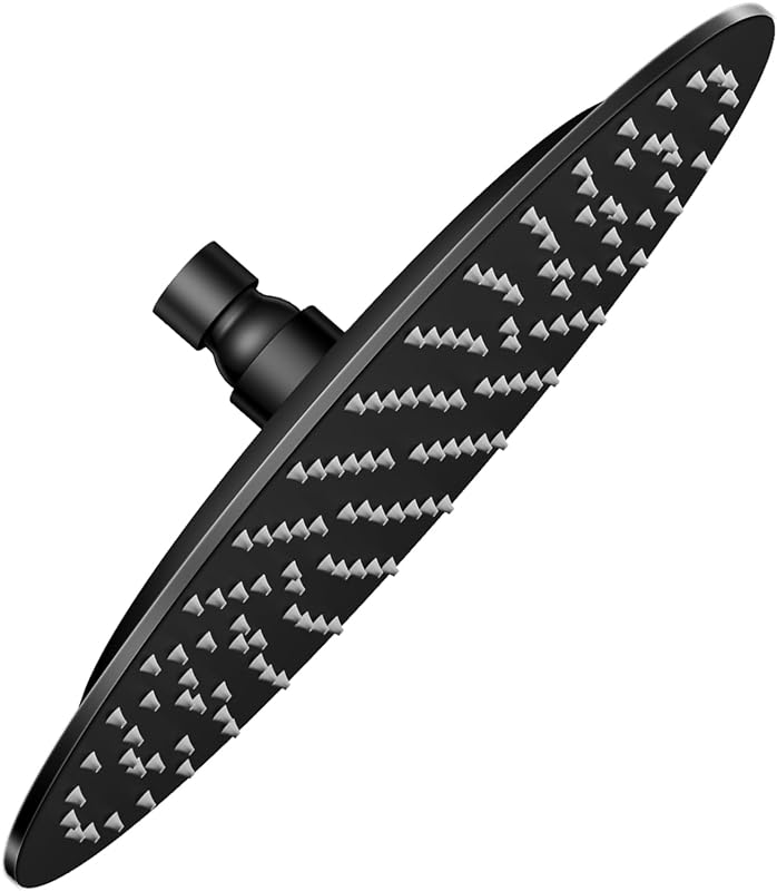 Cabezal ducha lluvia redondo 10" 1.8GPM negro mate