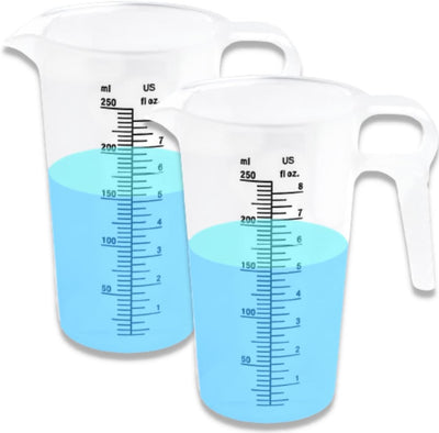 2 Jarras Medidoras Plástico Multiusos 8oz