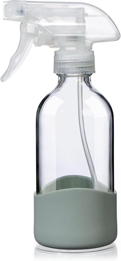 Botella vidrio 8oz con funda silicona spray reutilizable ecológica
