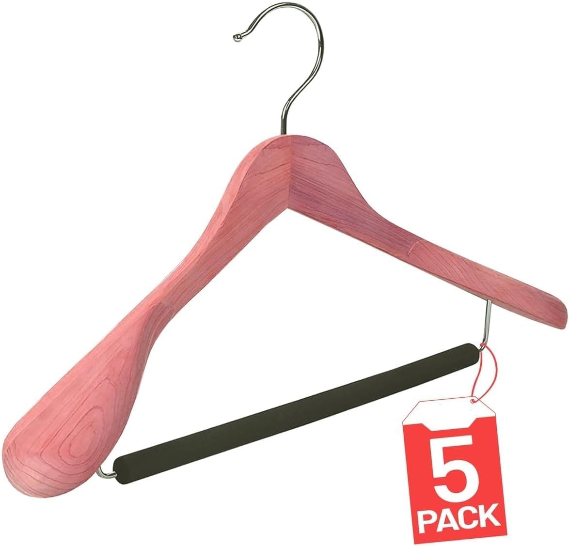 Percha cedro con barra foam pack 5