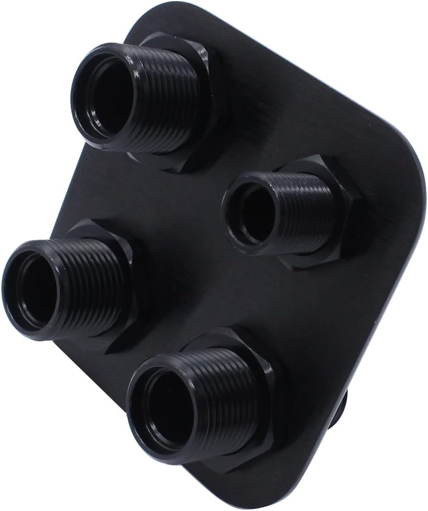 Mamparo cortafuegos aluminio billet 4 puertos negro