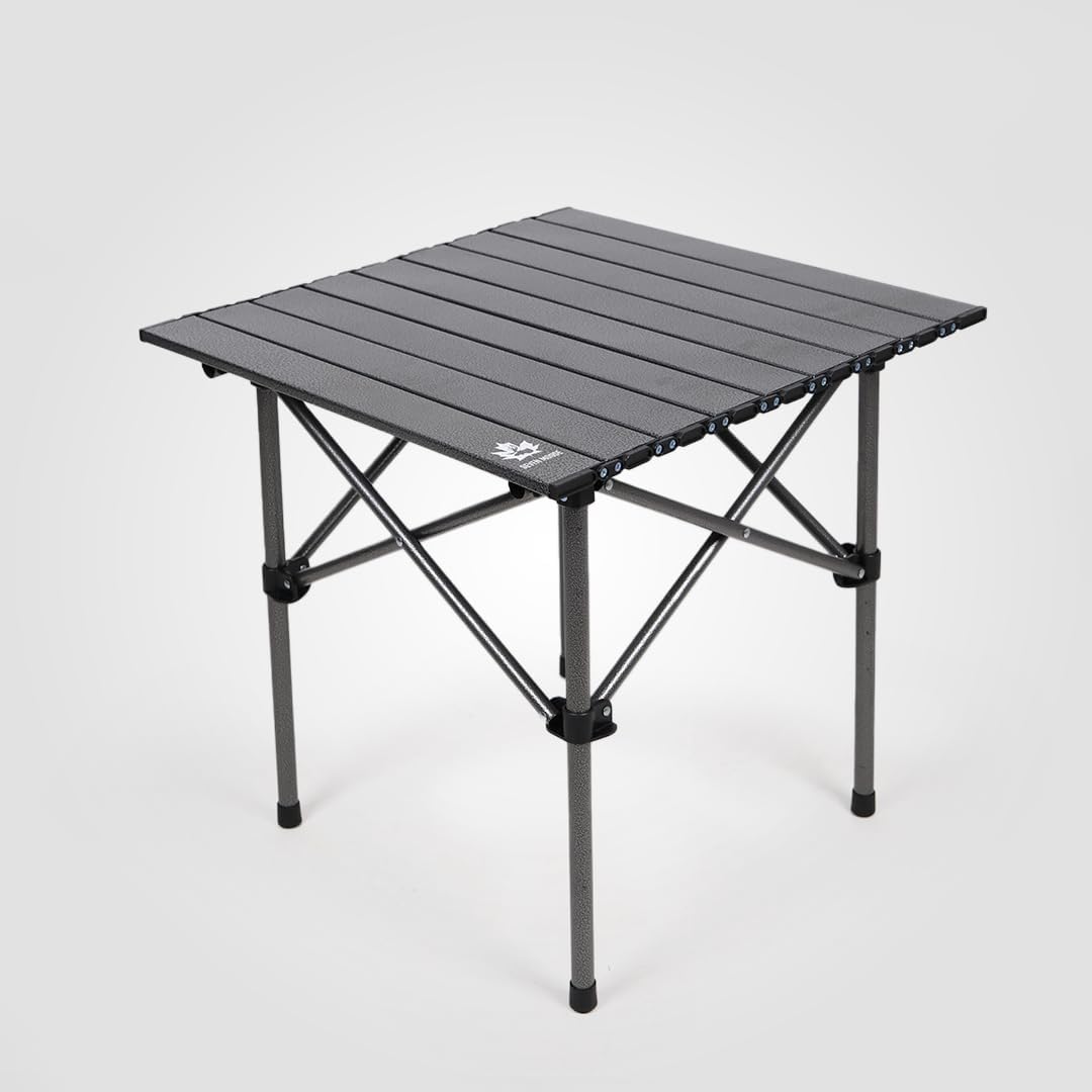 Mesa camping plegable acero carbono ligera portátil