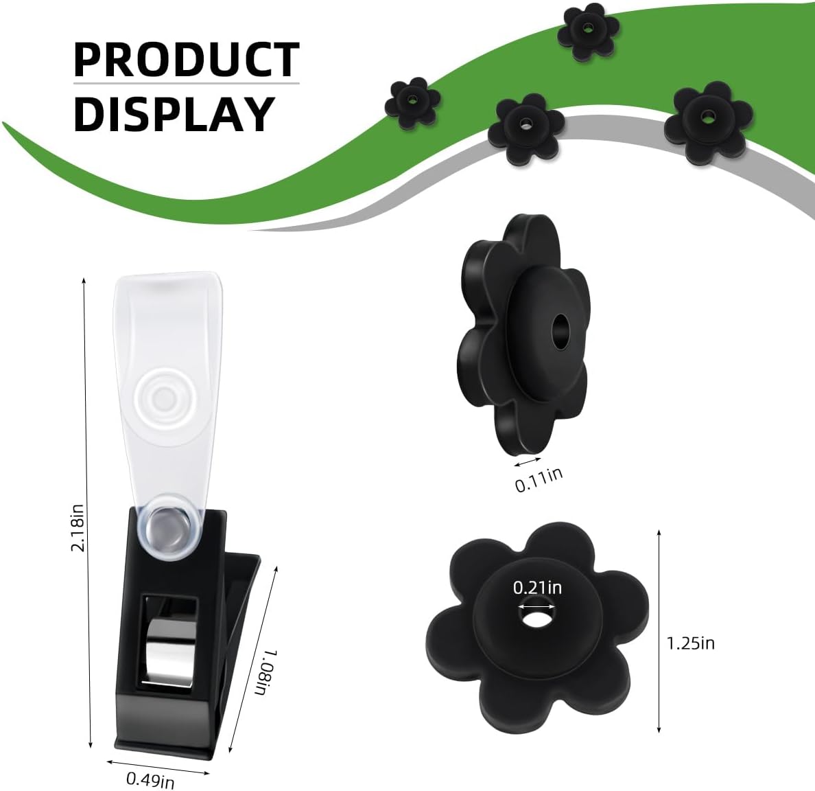 Tapones goma para bandera jardín paquete 10 pzas clips antiviento