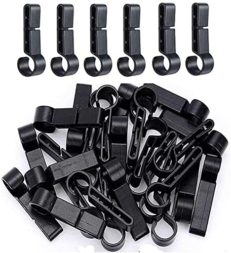 20 Clips Plástico Casco Faro Duro Negro