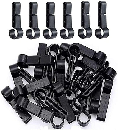 20 Clips Plástico Casco Faro Duro Negro