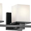 Lámpara tocador baño 5 luces cristal opalo satinado negro