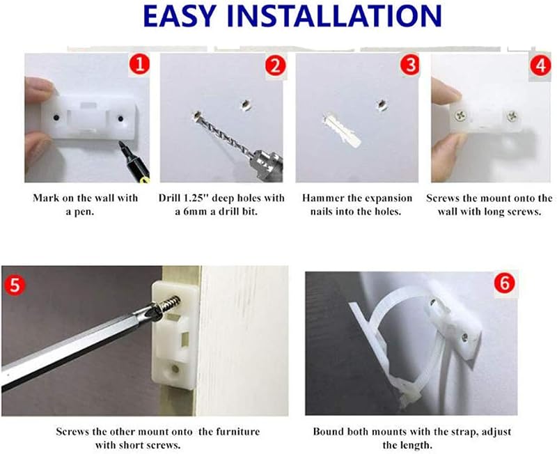 6 Correas antipunta para muebles seguridad bebés