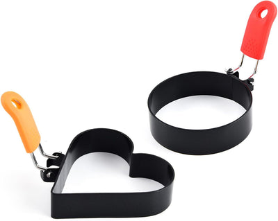 Anillos de huevo para freír huevos molde redondo y corazón 2 piezas