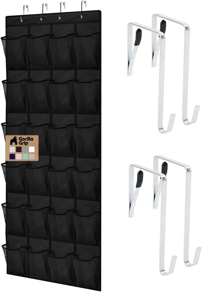 Zapatero para puerta 24 bolsillos malla 40lb color negro