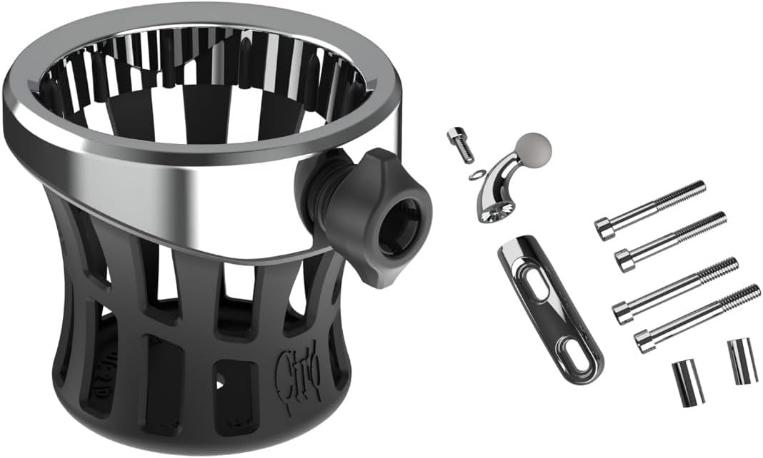 Soporte bebidas percha cromado goma 50410