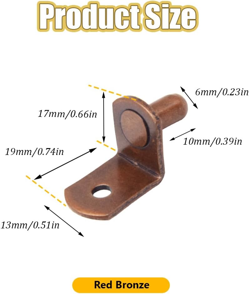 50 Clavijas Soporte Estante Vidrio Funda Goma Bronce Rojo