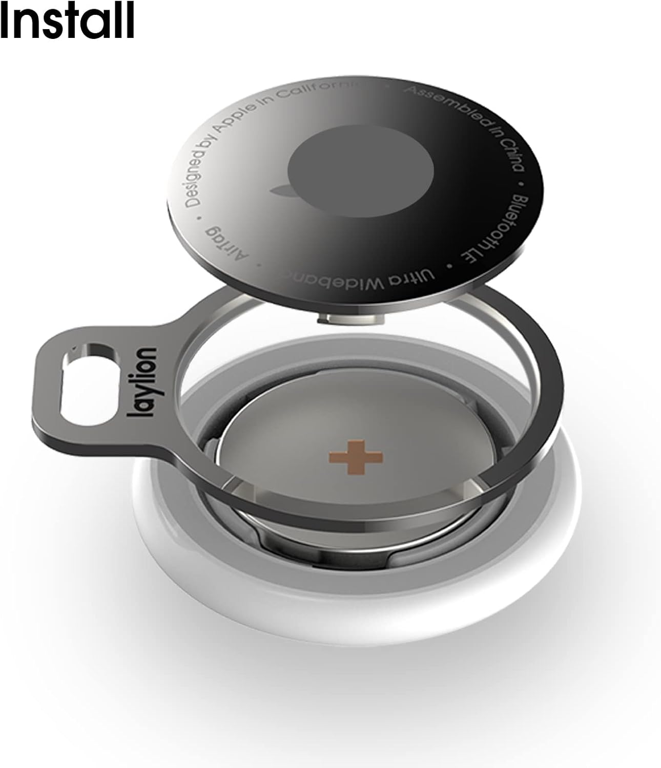2 Llaveros AirTag acero inox pulido con espejo