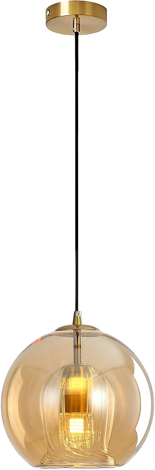 Lámpara colgante globo vidrio doble E26 vintage 9.8pulg