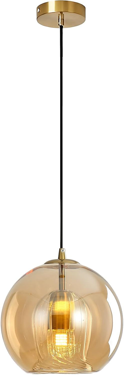 Lámpara colgante globo vidrio doble E26 vintage 9.8pulg
