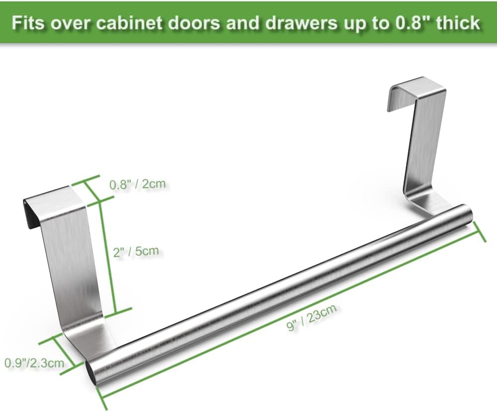 Toallero acero inox 9" baño cocina set 2 color plateado
