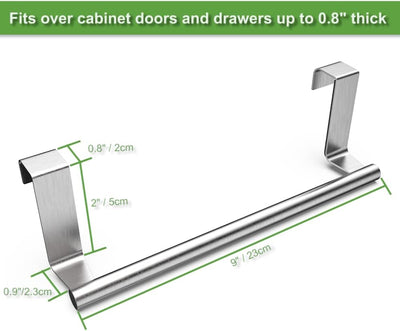 Toallero acero inox 9" baño cocina set 2 color plateado