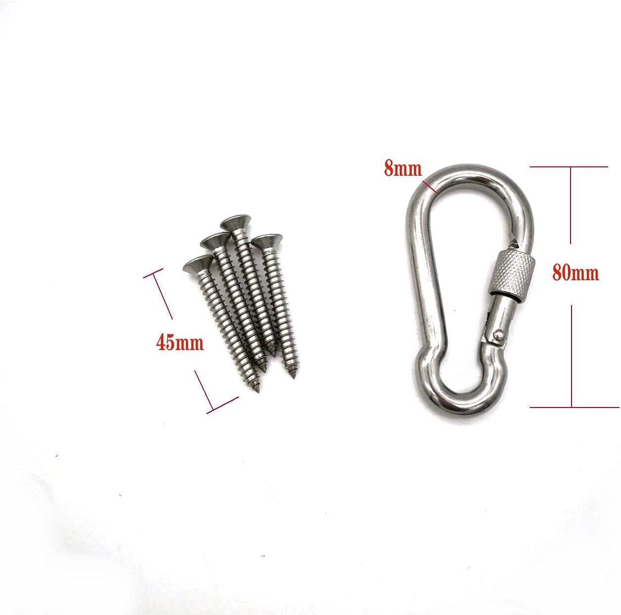Kit ganchos hamaca acero inox 316 para pared/techo