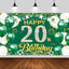 Cartel cumpleaños 6x3.6ft verde y dorado para niños y adultos