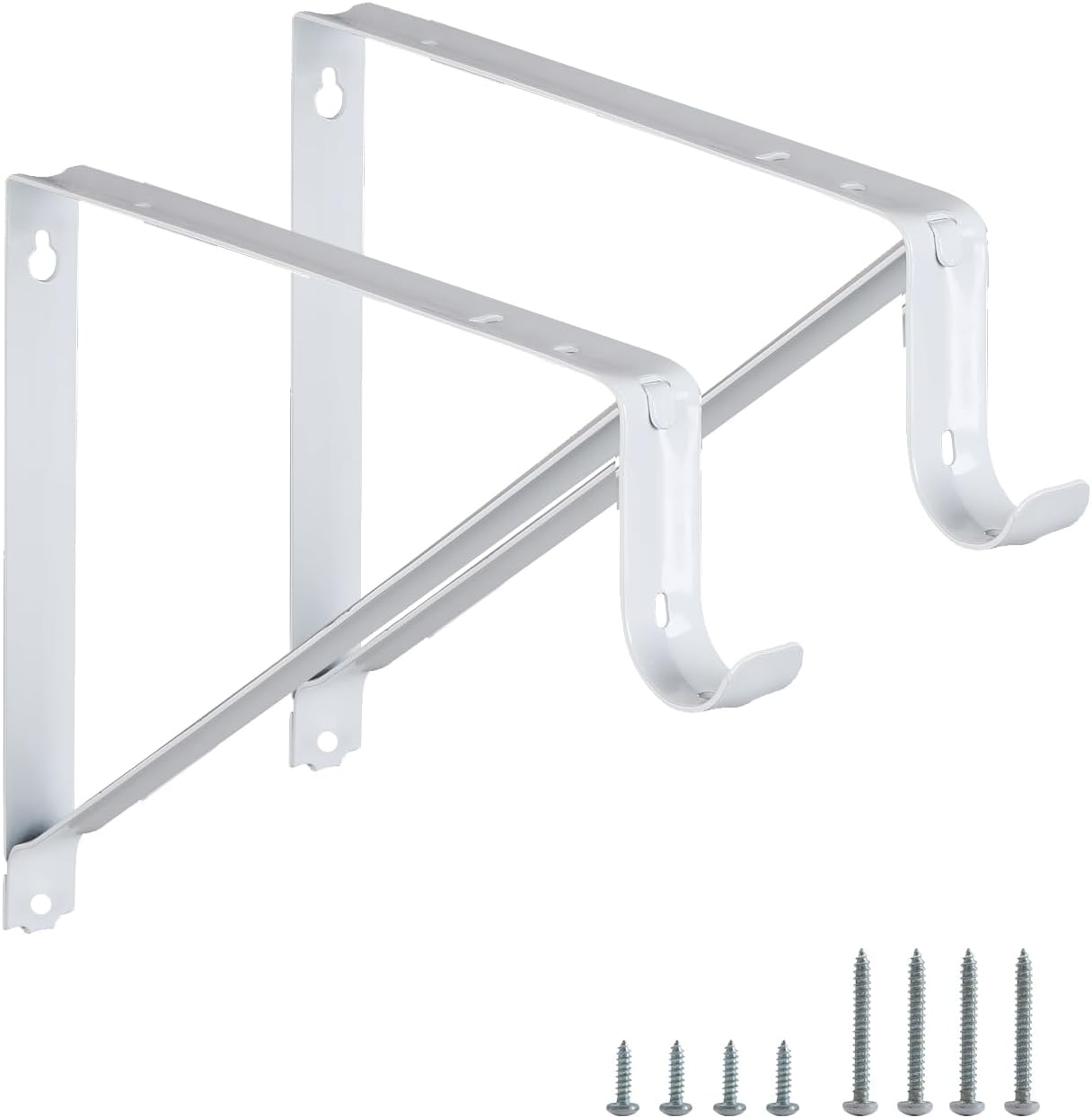 2 Soportes Barra Armario Acero 11x9.5" Pared