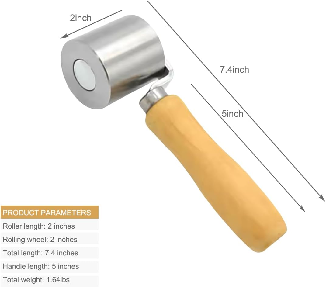 Rodillo costura metal mango madera para cinta Eternabond