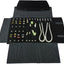 Estuche terciopelo organiz. enrollable para joyas negro