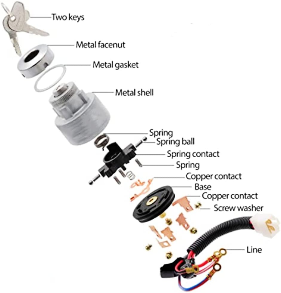 Interruptor encendido 3 posiciones para tractor Kubota B2150