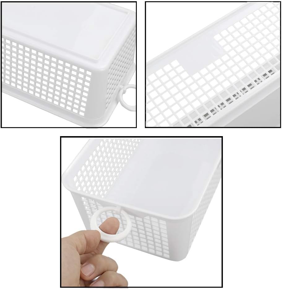6 Cubos Almacenamiento Plástico Cesta Escritorio Blanca