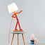 Lámpara escritorio naranja con brazo swing para dormitorio