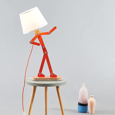 Lámpara escritorio naranja con brazo swing para dormitorio