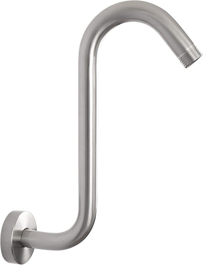 Brazo elevador ducha forma S 10pulg níquel cepillado set 2