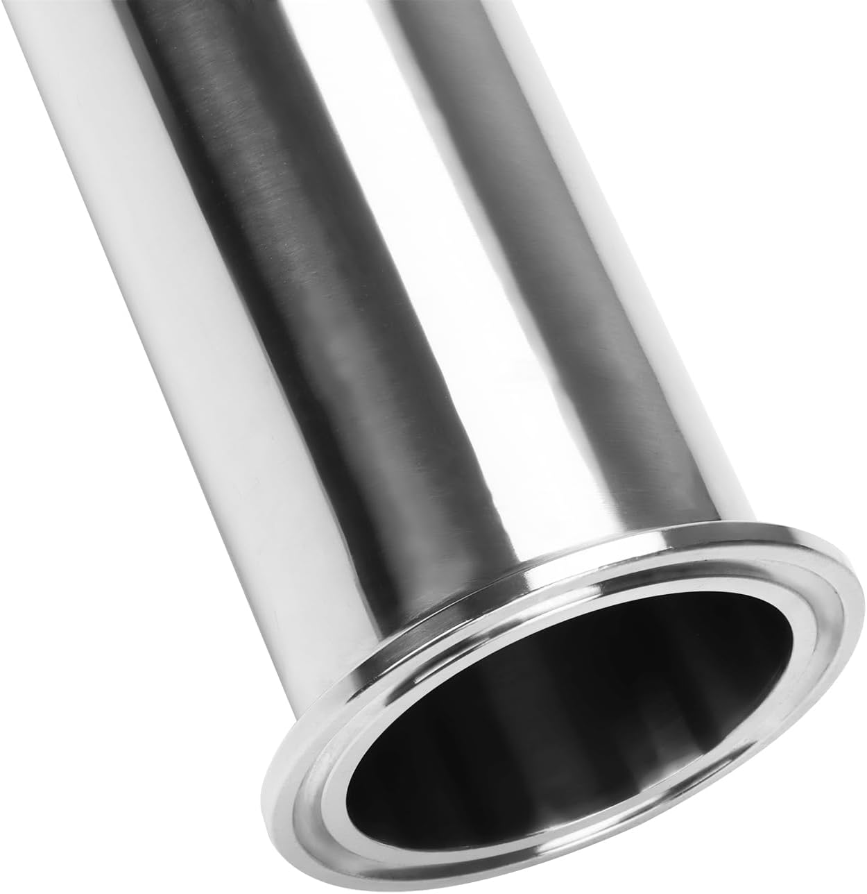 Tubo acero inox 304 con abrazadera triple 5.08cm y reborde