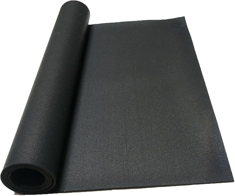 Rollo suelo goma reciclada 1/4" x4x13 ft Negro